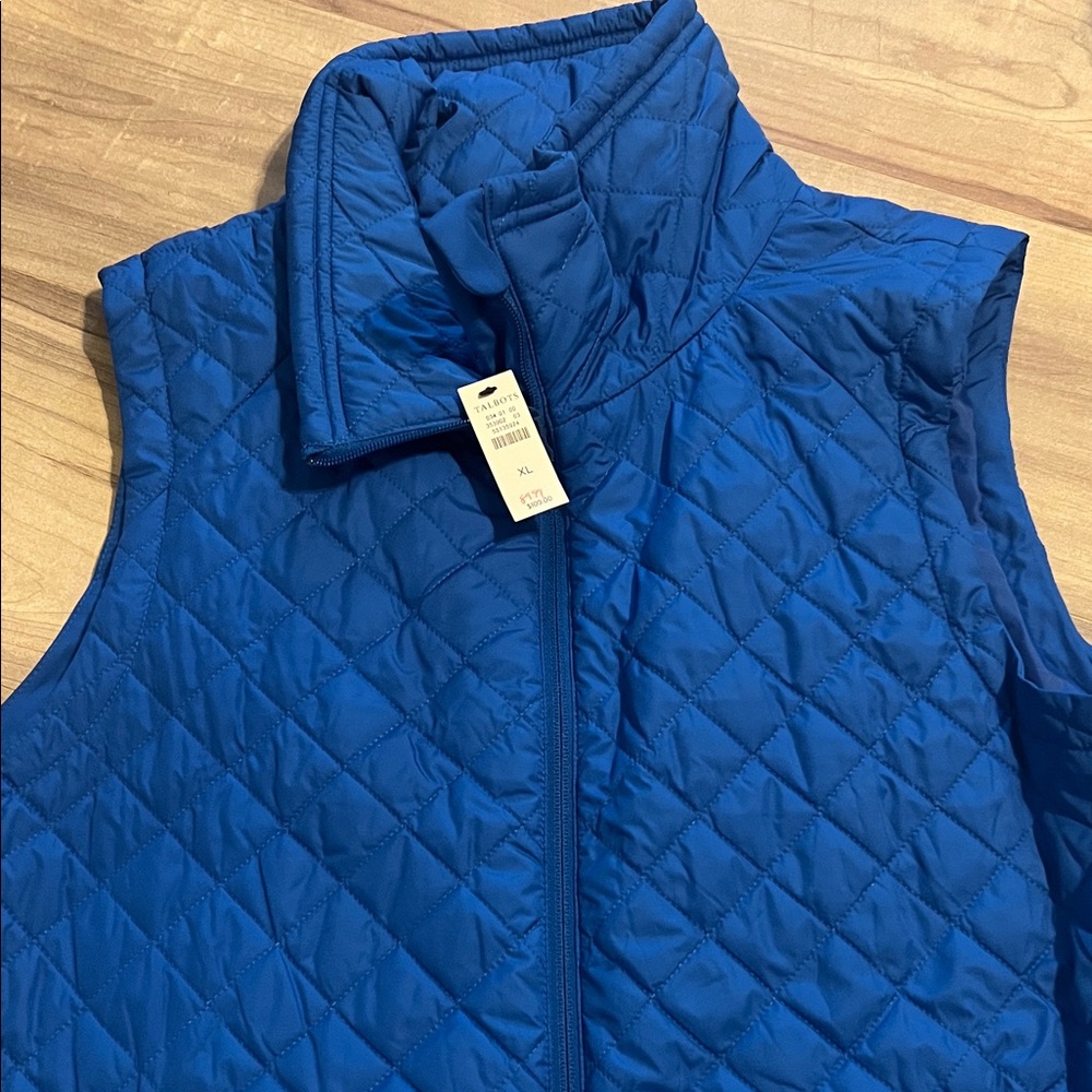 Talbots Blue Quilted Vest XL
